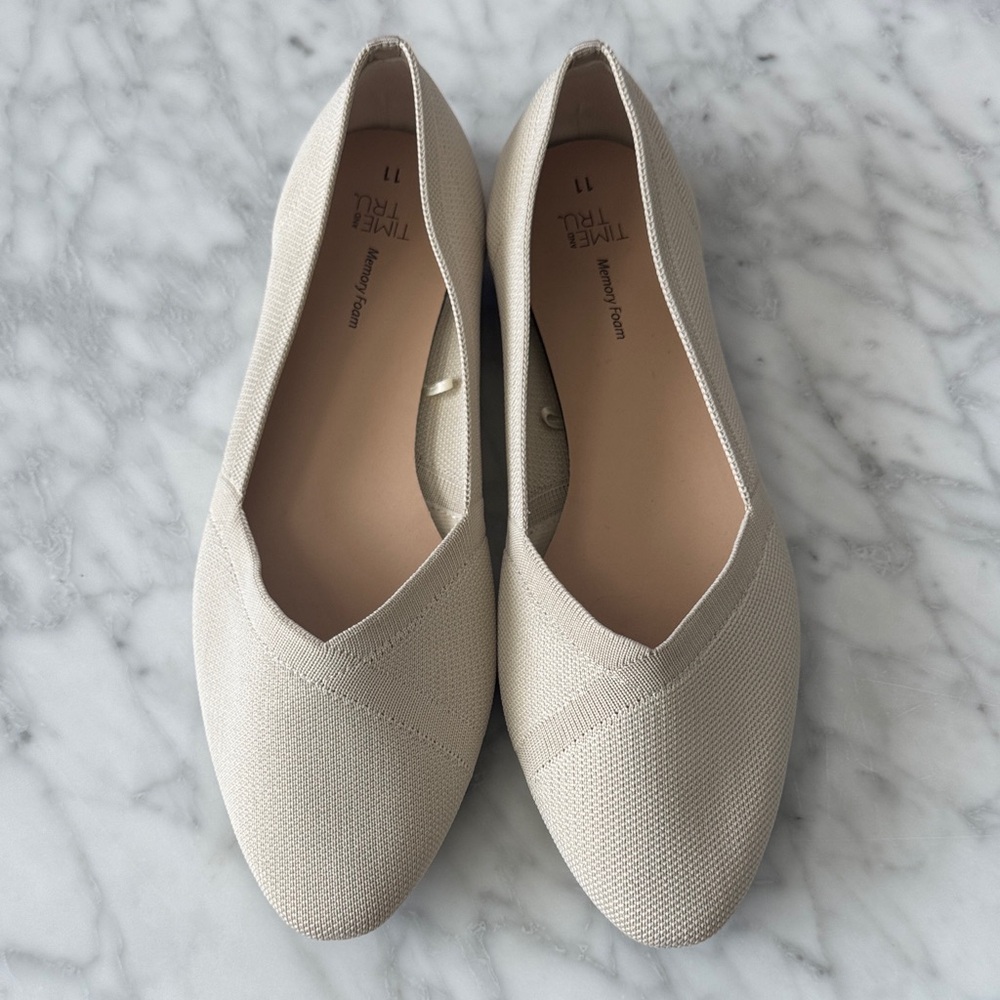 🌼TIME AND TRU🌼 Women's Beige Knit Loafers, Size 11